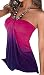 Baifern Women's Halter Off-shoulder Backless Gradient Blouses (Small, Rose)