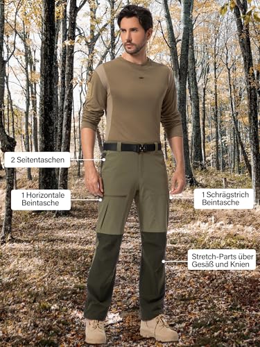 yeyity Wanderhose Herren Outdoor Hosen Robust Atmungsaktiv Langlebig Trekkinghose Cargo Arbeitshosen Männer zum viele Outdoor-Aktivitäten (6237,Amy Grün,M)
