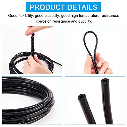 Image of AHANDMAKER 16.4 Feet Black Vacuum Hose, ID 5 /64inch(2mm) High Temperature Silicone Vacuum Tubing Hose, Vacuum Tube, Vacuum Line Kit for Automotive and Pipeline (Pack of 2)