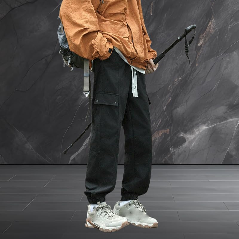 USTZFTBCL Uomo Primavera Estate Locker Seduto Cargo Jogger con polsini gamba larga, alla moda, sportivo casual