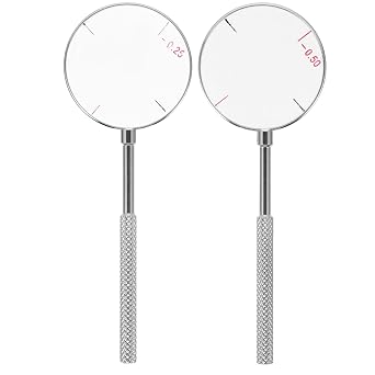 CLISPEED Cross Cylinder Lens Tool Set Round Optical Diopters Kit 0.25/0.5 Optical Trial Lens Set for Optometry Eye Examination and Cylinder Tool Use