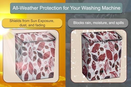 Image of Stylista Washing Machine Cover Compatible for GODREJ 6.2KG Semi-Automatic Top Loading GWS 6203 PPD, Ditzy Pattern Offwhite Base