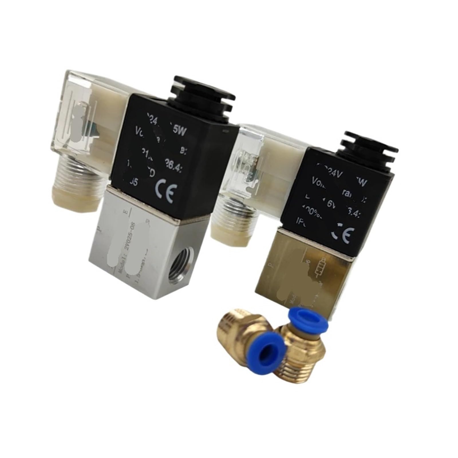 Électrovanne d'huile et eau 2V025-08 à fermeture étanche et indicateur LED actif
