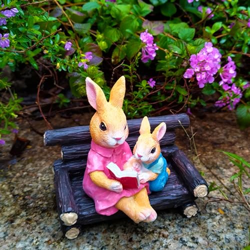 Generic WS2024001-RABBIT Cute Rabbit Reading Book Outdoor Statue thumb #3