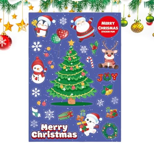 Pequeñas calcomanías de Navidad, calcomanías navideñas para manualidades, calcomanías para botellas de agua, calcomanías de Feliz Navidad, calcomanías de cara de vacaciones para adultos, mujeres