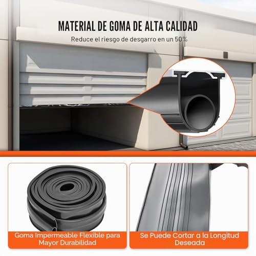 Junta de sellado de goma de 10 cm con extremo en T para aislar almacenes y portones VEVOR 4