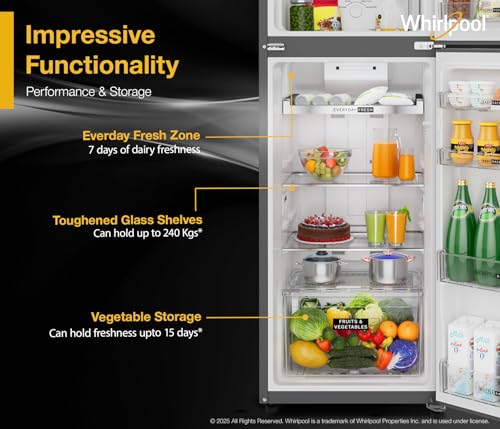 Image of Whirlpool 235 L 3 Star Frost-free inverter Double Door Refrigerator (IF INV 278 LUNAR STEEL(3S) CONV-Y, 2026 Model)