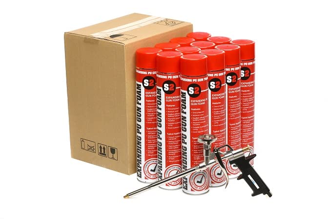 STICK2 PU Gun Foam Kit 750ml, 12 Cans & Applicator Gun