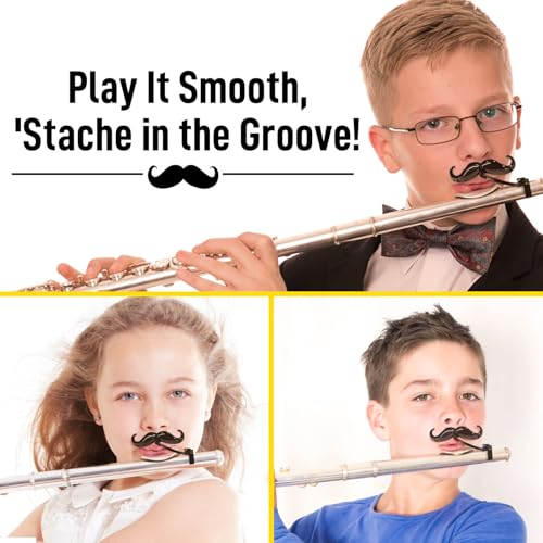 image for Samorillo [2 Pack] Clip-On Mustache For Flutes - Includes Protective C