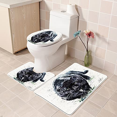 URSOPET Badezimmer Set, rutschfeste Badematte und WC-Vorleger-Set, Schöner orangefarbener Retro-barocker venezianischer… – Bild 5