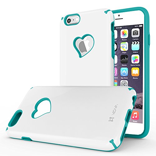 iPhone 6S Case, Vena [vLove] Heart-Shape Rear Window Dual Layer Hybrid Bumper Cover for Apple iPhone 6 2014 / 6S 2015 (4.7