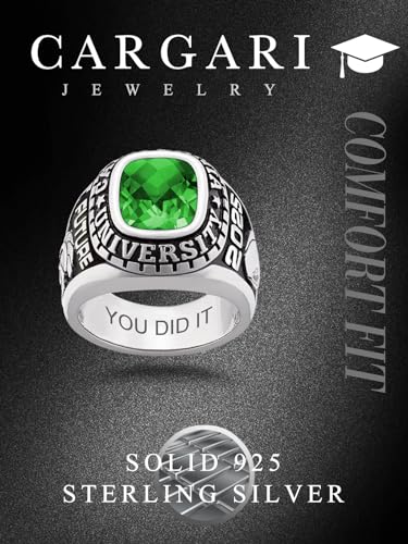 925 Sterling Silver High School College Masters Graduation Rings Personalized Senior Class Of 2024 Ring With Birthstones Graduation Gift(With Gift Box)3