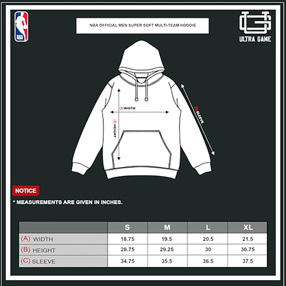 Ultra Game Sudadera con capucha oficial de la NBA para hombre
