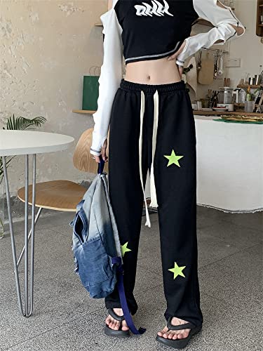 Star Y2K Pants Relaxed Fit Track Pants Grunge Baggy Pants Y2K Clothing Parachute Pants Sweatpants with Drawstring3