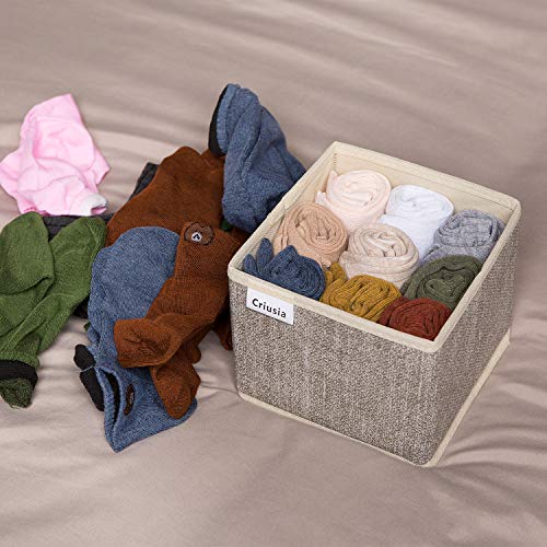 Image of 12 Pack Drawer Organizers for Clothing, Foldable Clothes Storage Box Closet Dresser Drawer Organizers Dividers, Bedroom Organization Fabric Bins for Baby Clothes Underwear Sock Bra Ties (Beige)