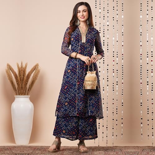 Image of Globus Women Kurta Set (8909389016096 Green L)