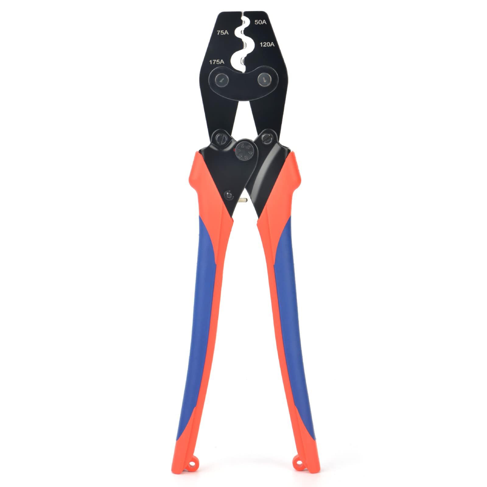 KASTWAVEBattery Cable Crimping Tool for Power 50A & 75A Connectors, Anderson SB50 SB120 SB175 Connectors, AWG 8-1/0 Battery Cable Lugs - Professional Grade Crimper for Secure Power Connections