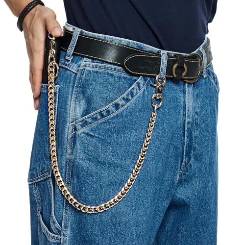 Image of newtro Wallet Chain Men Women Boy Girl, Biker Motorcycle Pants Jean Punk Long Key Chain Black Gold Silver 26 Types