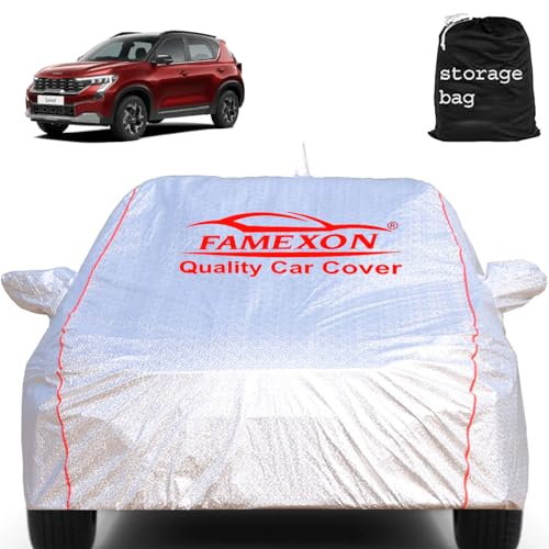 Image of Kia Sonet Car Cover Waterproof with Free Bag and All Weather for Car Cover,100% Waterproof Outdoor Car Covers Rain Snow UV Dust Protection. Custom Fit