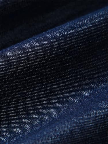 Women's Vintage Denim Midi Skirts High Waist A-Line Plain Pleated Thin Skirts4