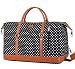 BAOSHA HB-14 Canvas Travel Tote Duffel Bag Carry on Weekender Overnight Bag Oversized for Women and Ladies (Black Dot)