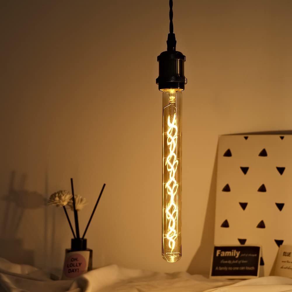 2-Pack Vintage Led Bulb Long Test Tube T10 300mm Led Filament 4W Dimmable Edison Style Decorative Light Bulb 110-130V E26