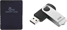 Kit para PlayStation 2: Memory Card com OPL + Pen Drive 64 GB