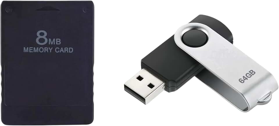 Kit para PlayStation 2: Memory Card com OPL + Pen Drive 64 GB