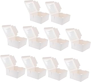 Cabilock 10pcs 4 Christms Gift Boxes Gift Bags Gift Wrapping Bags Paper Christmas Gift Containers Container for Containers for Food Bakery Food Containers Muffin Container White Cake Nougat