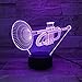 Produktbild 3D Illusion Lampe Musikinstrument LED Nachtlicht,7-farbige Nachttischlampe mit USB-Fernbedienung für Schlafzimmerdekoration und Kindergeburtstagsgeschenk