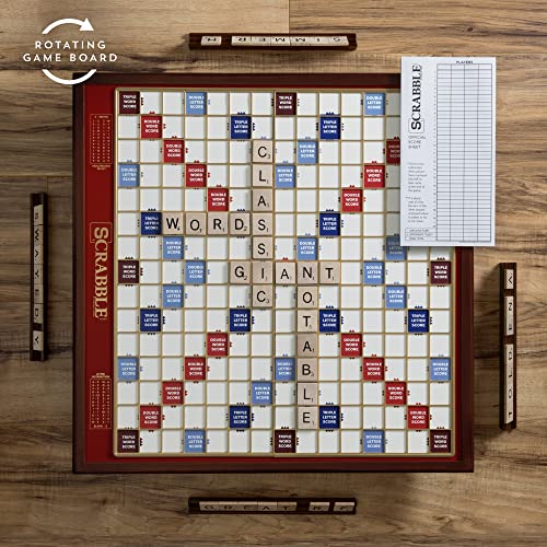Ws Game Company Scrabble Giant Deluxe Edition With Rotating Wooden Board #TOP4