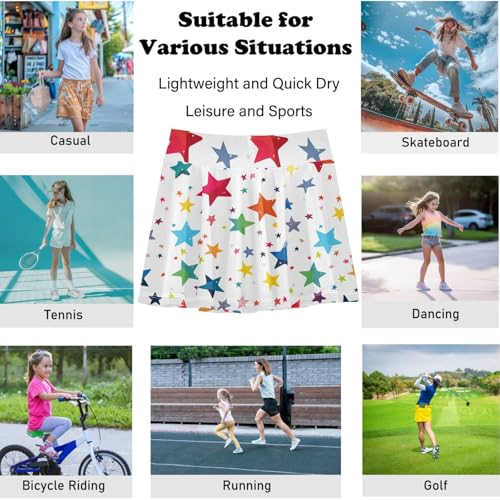 visesunny Girls Flowy Pleated Skirt Tennis Golf Built-in Short Skorts for Running Athletic Dress XS-XL4