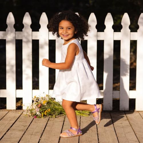 Image of Girls Dress Sandals Comfy Hook and Loop Summer Shoes for Toddlers