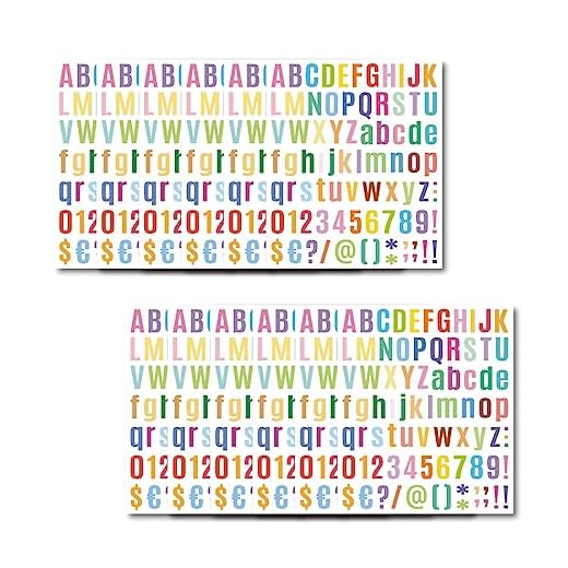 972 Pieces 12 Sheets Letter Alphabet Stickers,Self Adhesive Vinyl Waterproof Mailbox Numbers Stickers,DIY Crafts Art Making, Decals Number Stickers for Mailbox,Door,Window,Address Number(1 Inch)