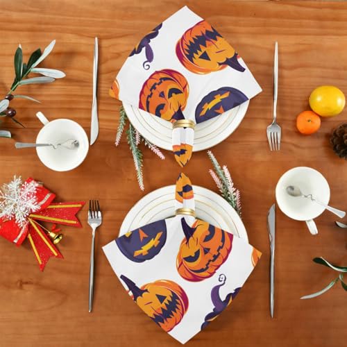 Servilletas de Tela Halloween Calabaza Multicolor x6 miniatura 5