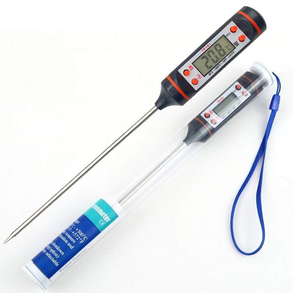 Digital Cooking Thermometer, 5.8 inches Long Stainless Probe Kitchen Food Meat Thermometers with Instant Read Best for Food, Meat, BBQ, Milk, and Water