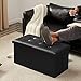 YOUDENOVA 30 inches Folding Storage Ottoman, 85L Storage Ottoman Bench for Living Bedroom and Hallway, Faux Leather Black Ottoman with Storage Footrest Seat, Support 350lbs
