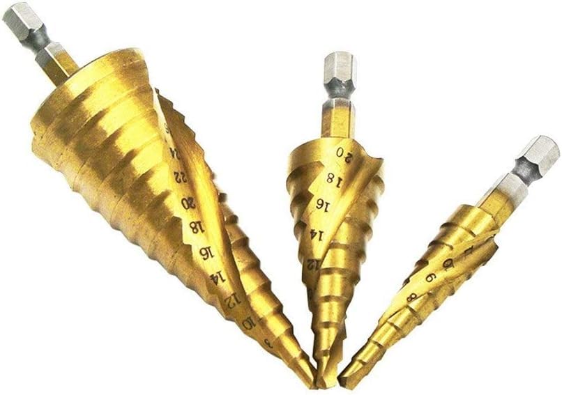 Wiertła do metalu, wiertło stopniowe z rowkiem spiralnym, wiertła stopniowe ze spiralnym rowkiem Hss 4-12/4-20/4-32 mm Narzędzia do cięcia stożkowego stopniowego Wiertło do metalu ze stali do obróbki