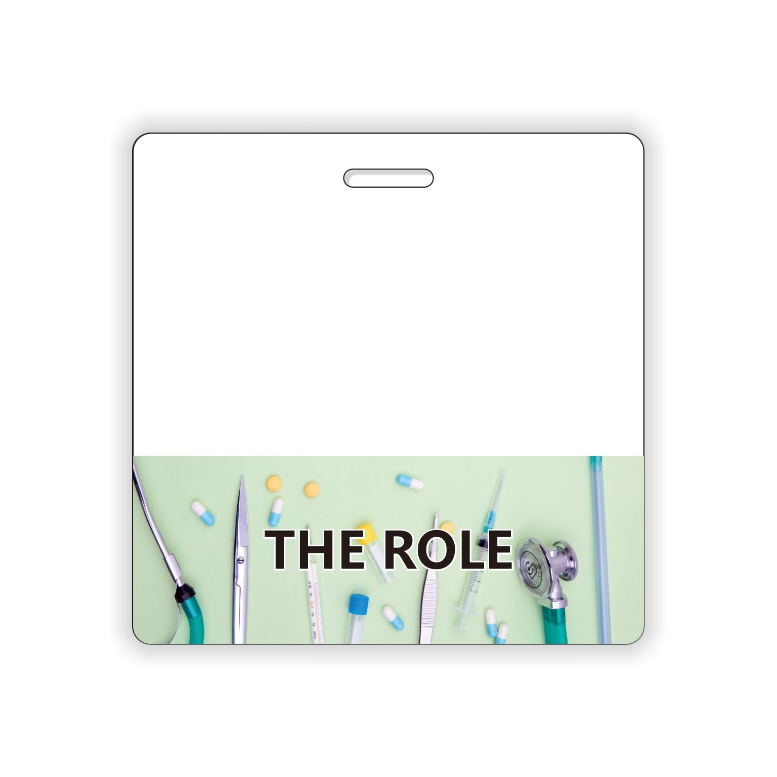 Custom Badge Buddy Double Sided Backer Card - Durable and Water Resistant Great for Nurses, Doctors, Security, Trade Show, Visitor, Work Badge (