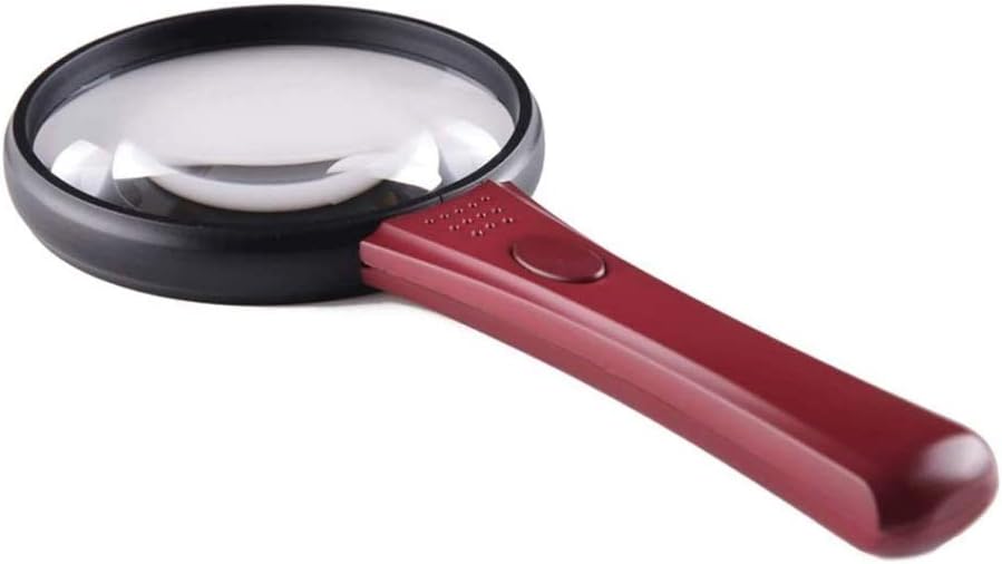 JSEIAJB Extra Large 4X Magnifying Glass with 4 Bright LED Lights Zoom Lens, [Upgraded] Adjustable Brightness Level Illunimated Magnifier for Reading Small, Aging Eyes Seniors & Hobbies(11 * 22.5cm)