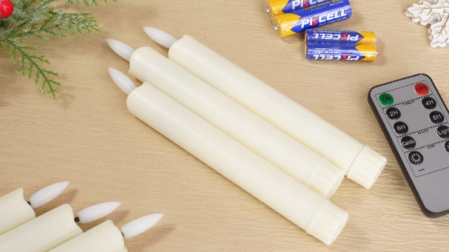 Image of Enhon 6 Pack Flameless Taper Candles with Remote & Batteries, 6.5 inch Ivory LED Candle Sticks, 3D Flickering Wick, Timer & Dimmable, 624+ Hour Battery Operated Candles for Home, Wedding & Christmas Decor