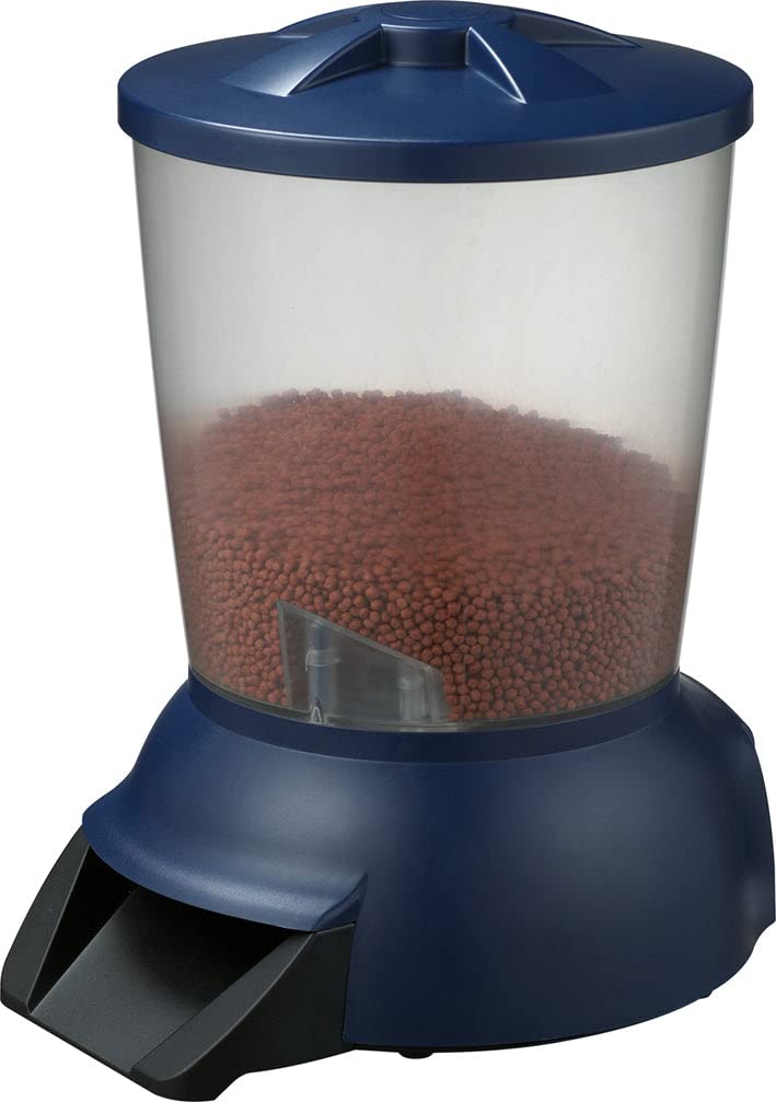 Acquaforte alimentatore automatico pesce alimentatore automatico con funzionamento a batteria da 12 V e il trasformatore, blu