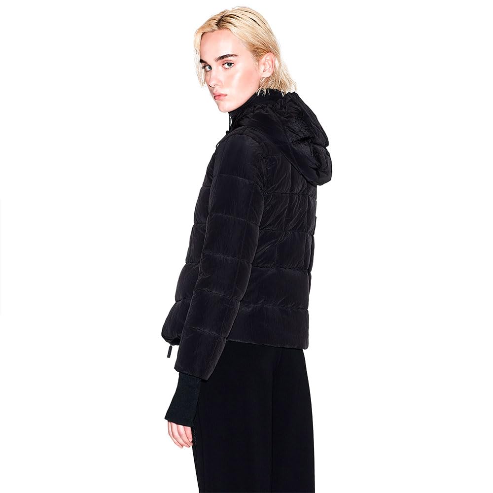 Armani Exchange Sustainable, Thumbhole Sleeve, Embroidered Logo, Adjustable Hood Down Coat Donna
