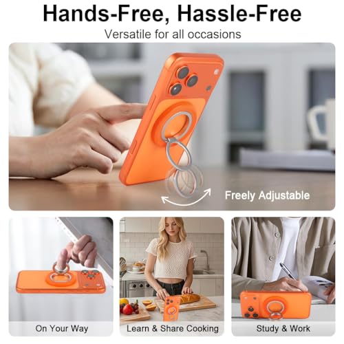 Image of ZORBES 1Pcs Magnetic Phone Ring Stand Support, 360 Degree Swivel Folding Phone Ring Grip Fidget Toy for Stress Relief, Aluminum Alloy Finger Holder Stand Phone Holder Grip