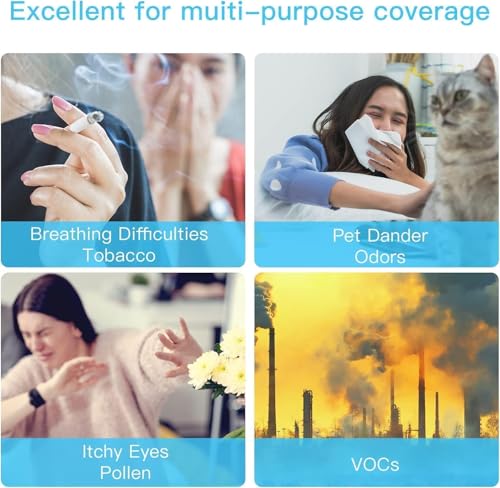 AIRTOK Purificateur d'air, Air Purifier avec Filtre H13, Jusqu'à 990 Ft², HEPA Purificateur éliminant 99,97% de la poussière, de la Fumée, les Poils d'Animaux, Pollen, veilleuse, Timer, AP1001 – Image 6