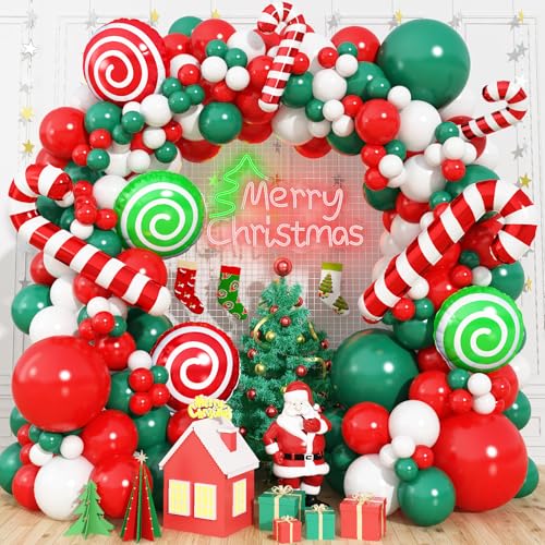 HILAVO Christmas Balloon Garland Arch Kit, 144PCS Red Green 