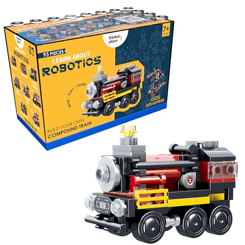 Image of STEM Toy Train Building Blocks Set (93 Pcs, 8-in-1) | DIY Compound Train Kit for Kids 7+ Years (Boys & Girls) | Educational Robotics Toy | Engineering, Creativity & Problem Solving Skills