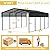 12x20FT Heavy Duty Metal Carport, Galvanized Steel Frame & Roof with Reinforced Base, All-Weather Outdoor Shelter for Vehicles, Boats and Outdoor Storage