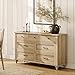 WAMPAT Kids Dresser for Bedroom with 7 Drawers, Light Wood Baby Dresser for Nursery & Kids Room, Chests & Dressers Closet Organizer for Children’s Bedroom, Oak, 54 Inch