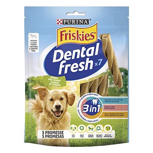 PURINA FRISKIES Dental Fresh Snack per l'Igiene Orale per Cani Adulti Stick 6 Confezioni da 180g